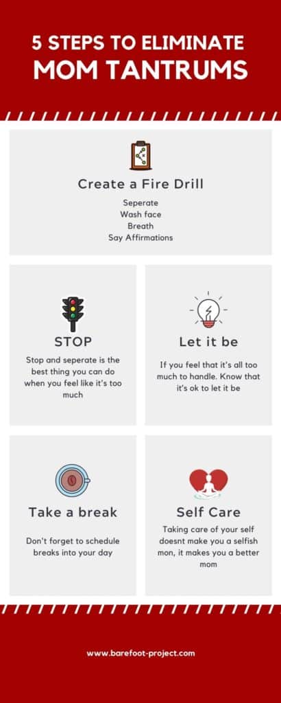 infographic about the 5 steps to eliminate mom tantrums