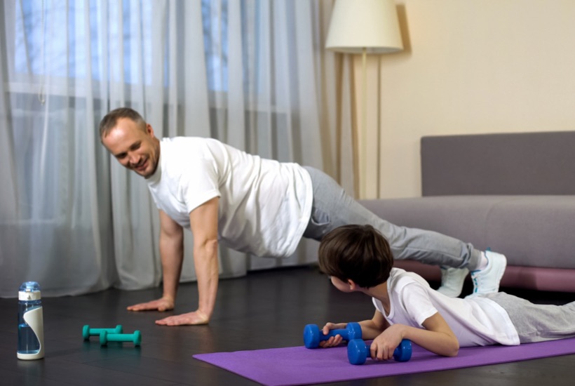 Father being a healthy role model to child
