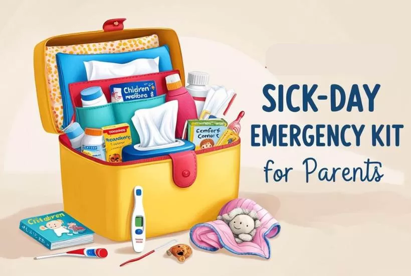 a bag full of all the essentials that a parent might need when sick