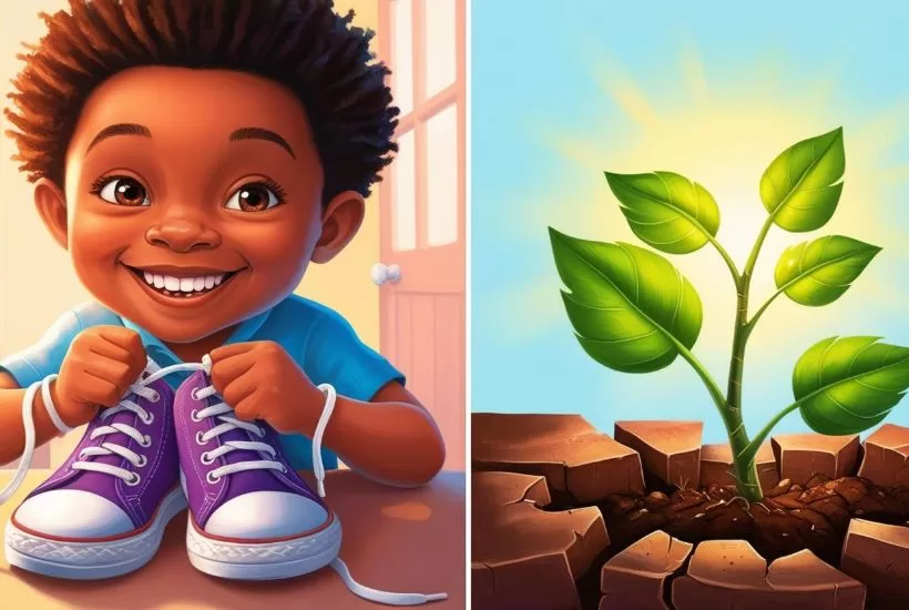 A young plant growing, symbolizing the journey of self-confidence and continuous personal development.