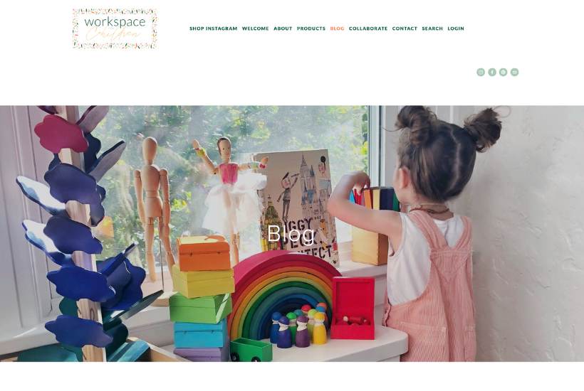 A girl playing with open ended toys