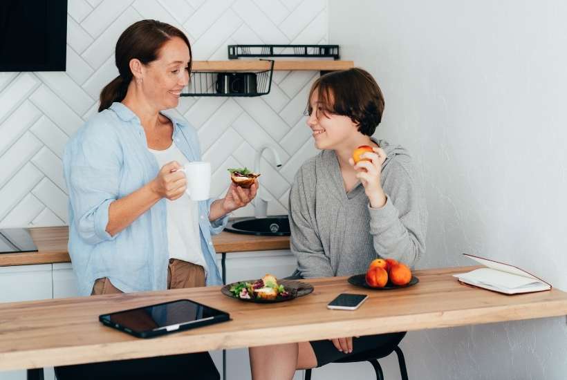 Mom and Child building communication bridges
